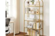 5 Tier Bookcase Tempered Glass Shelf Storage Rack