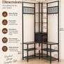 Corner Coat Rack with Shoe Bench, Hooks & Storage Shelves  Rustic Brown & Black Image 3