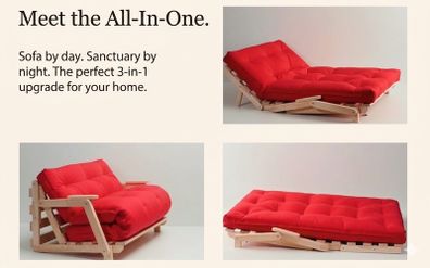 Versatile 3-in-1 Pine Futon Sofa Bed  Stylish and Space-Saving