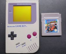 GameBoy Original Classic DMG-01 with New Glass Lens + Super R.C. Pro-Am