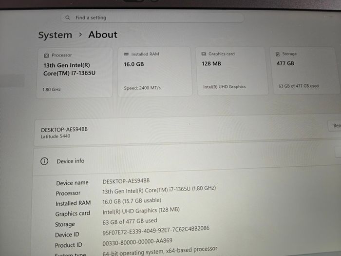 Dell Latitude 5440 Laptop | i7 (13th gen) | 16GB | 512GB | 14" FHD | Win11