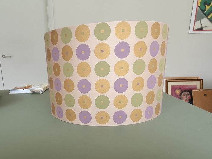 Mid-century Patterned Fabric Light Shade