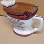 Vintage ( Goodbye Cruel World ) Ceramic Toilet with Wooden Lid Image 8