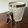 Vintage Cut Glass Ice Bucket with Bugatti Italy Tongs Image 6