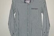 Ted Baker Mens Green/White Stripe Long Sleeve Shirt Size Small