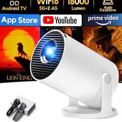 Projector 2026 Upgraded 18000 Lumen with WiFi6 and Bluetooth 5.4, Mini Projector 1080P Full HD Supported, 180 Rotation Compatible with HDMI/USB/Laptop/PS5