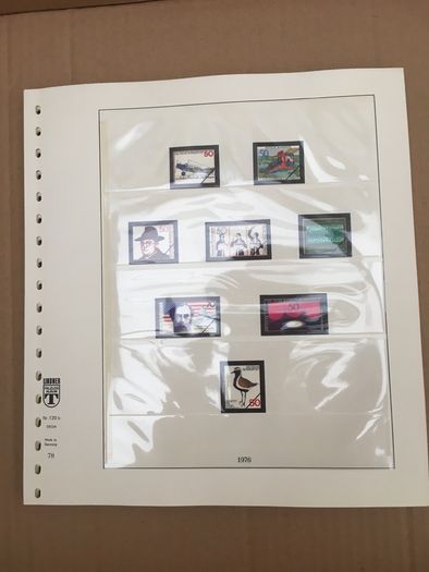 Germany (Deutschland) 1974-81 Lindner-T Illustrated 18 Ring Hingless Album Pages