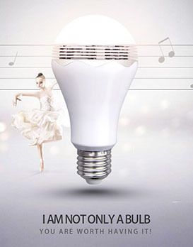 SmartBulb Wireless Bluetooth Audio Speakers E27 LED RGB Light Music Bulb