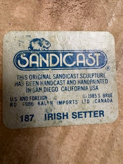 Vintage Sandicast Large Irish Setter Figurine - Dog Statue