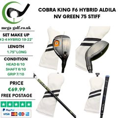 Cobra King F6 Hybrid / #3-4 Hybrid 19-22 Degree / Aldila Nv Green 75 Stiff