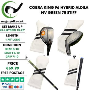 Cobra King F6 Hybrid / #3-4 Hybrid 19-22 Degree / Aldila Nv Green 75 Stiff
