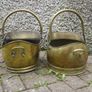 2 antique brass coal buckets Image 4