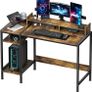 NEW SALE |  Computer Gaming Desk - 47" Home Office Desk with Storage, Rustic Writing Desk with Monitor Stand, Modern Simple Study Corner Table, Adjustable Storage Image 2