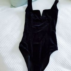 Black Velvet Bodysuit - Size xs