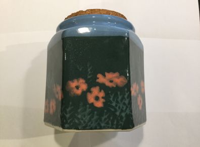 Forrester Bandon Pottery Hexagonal Jar/Caddy with cork lid
