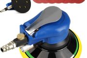 6" Air Random Orbital Sander Dual Action Pneumatic Palm Sander with Speed Regulation with 7 Pcs of Sand Paper