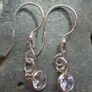 SilverCZ earrings,Drop earrings,New,Gift.Silver earrings Image 3