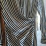 Mango striped shirt dress midi black/cream silky satin S 8 10 Image 5