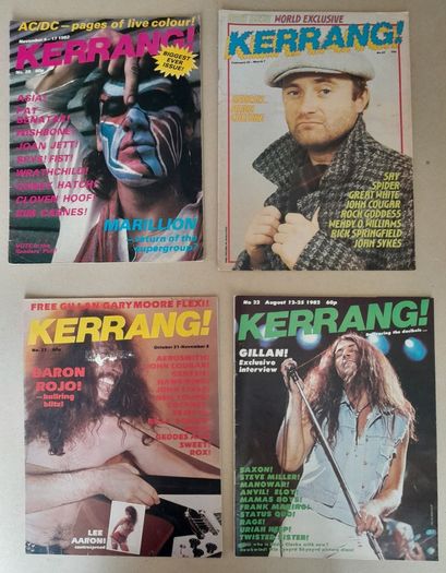 Kerrang vintage heavy metal magazines from the 80s