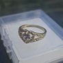 Lovely Heart-shaped Sterling 925 Silver Ring with clear Stones Image 5