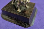 Silver bulldog statue