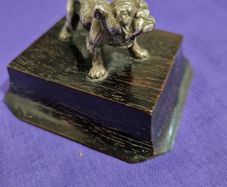 Silver bulldog statue