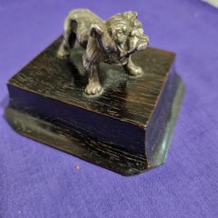 Silver bulldog statue