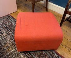 IKEA footstool / pouffe - coral orange fabric