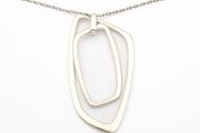 Geometric 925 Silver Pendant On Sterling Italian Chain