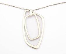 Geometric 925 Silver Pendant On Sterling Italian Chain