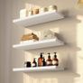 Floating Shelves White Set of 3,Wall Mounted Display Shelves Storage Unit,Modern Home Decor Wall Shelf Bookshelves for Living Room,Office,Bedroom,Bathroom,Kitchen,White Image 3