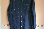 Mens Gant long sleeve shirt navy golf flag pattern Size XL extra large 44 inch