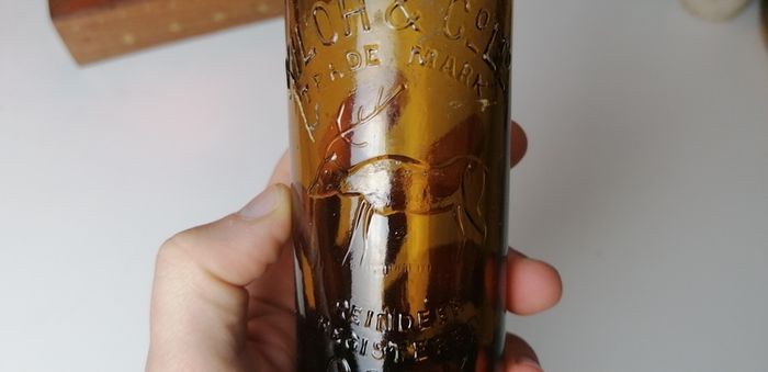 35 - Vintage Kiloh Beer Bottle Embossed Letters Brown Glass Cork
