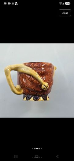 Vintage character 'Price Bros' face jug mid century ceramic pottery jester clown Toby pitcher