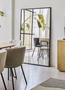 Kave Home Ulrica standing mirror in black metal 100 x 160 cm
