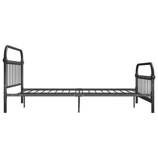 Bed Frame Grey Metal 160x200 cm