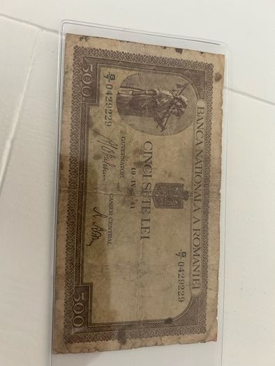 500 lei 1941 Romania banknote used