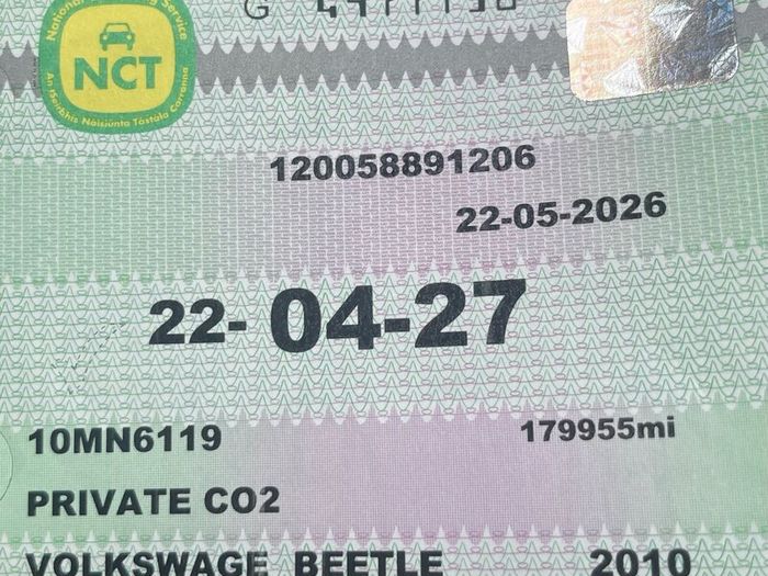 NCT April27 One Owner VW Beetle 1.9TDI Diesel