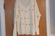 Shein Small Heart &amp; Flower Jumper.    S. 1X - 18.  New-  Tag.