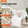 Hanging Hammock Swing Chair, 330 Lbs Capacity, Macrame Hanging Chair with Cushion and Mounting Hardware, Cotton Rope Swing Chair for Bedroom, Balcony, Patio, Garden, Beige Image 2