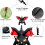 _Kalolary 6 Feet Halloween Inflatable Black Cat with Bat Wings Decoration Outdoor Built-in LEDs for Halloween Yard Garden Decorations Shopping Centre Party Decoration Image 4