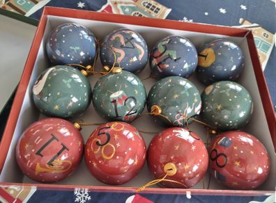 x1 Box of Large Shatterproof 12 Days of Christmas Baubles