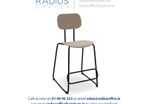 New School Low Armless Stool with Footrest