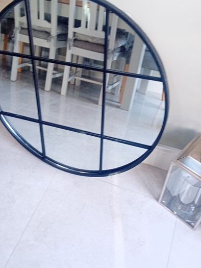 Pair  mirrors black perfect will sell on there own round shaped