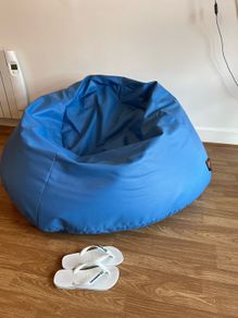Blue bean bag chair