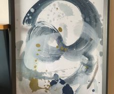 Glass framed abstract "Centred on you IV"