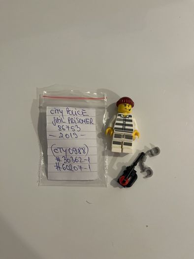 Lego City Police Jail Prisoner minifigure