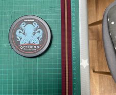 Zuludiver Octopod watch strap (Burgundy& Golden stripe)