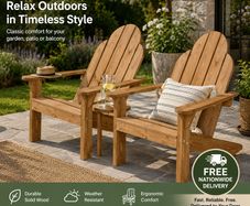 Set of 2 Adirondack Garden Chairs
