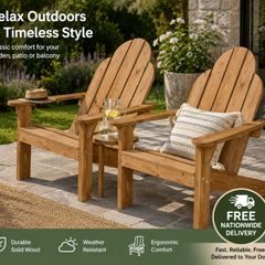 Set of 2 Adirondack Garden Chairs